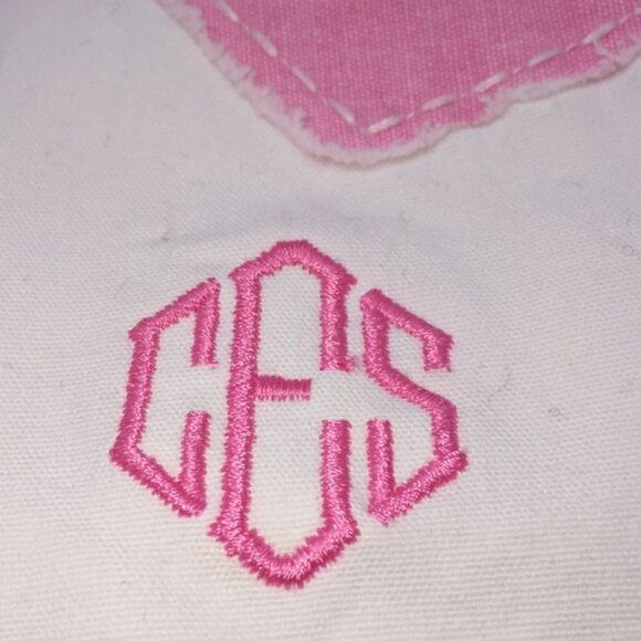 Pottery Barn Kids Canvas Star Pink  White Pillow Sham 16 in x 16 in - Picture 3 of 9